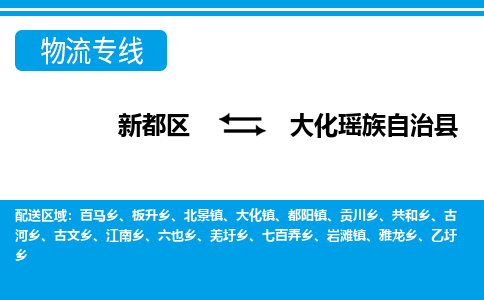 新都区到大化瑶族自治县物流公司电话,专线查询,需要几天