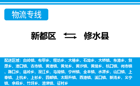 新都区到修水县物流公司电话,专线查询,需要几天