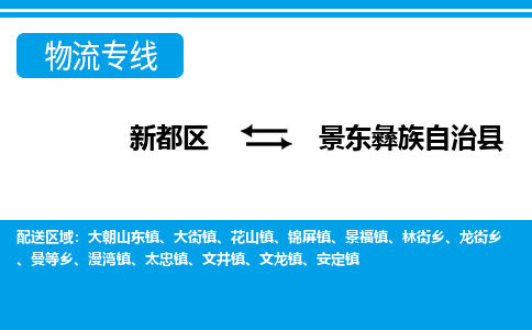 新都区到景东彝族自治县物流公司电话,专线查询,需要几天